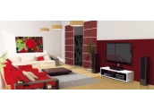 Norstone Saeby mueble televisión 150 cms de ancho lacado en blanco interior negr